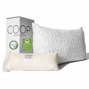 coop home goods shredded memory foam pillow